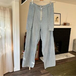 Eckhaus Latta Blue Pinstripe Inside Out Pants